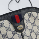 GUCCI GG Supreme Sherry Line Shoulder Bag PVC Navy Gold 904 02 047 Auth 170730-14