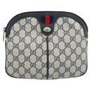 GUCCI GG Supreme Sherry Line Shoulder Bag PVC Navy Gold 904 02 047 Auth 170730-2