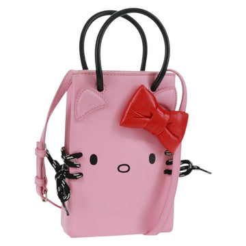 BALENCIAGA 2020S SS Hello Kitty Hand Bag Calf Skin 2way Pink 619043 Auth 170731SM
