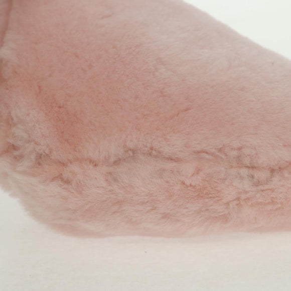 PRADA Chain Shoulder Bag fur 2way Pink Gold Auth 170736SM