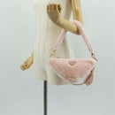 PRADA Chain Shoulder Bag fur 2way Pink Gold Auth 170736SM-26