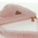 PRADA Chain Shoulder Bag fur 2way Pink Gold Auth 170736SM-6