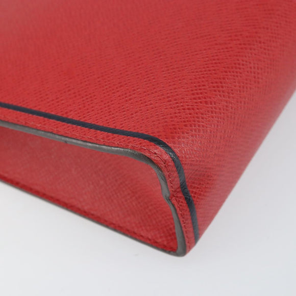 LOUIS VUITTON Taiga Pochette Voyager MM Clutch Bag Red Akajou M63397 Auth 170741