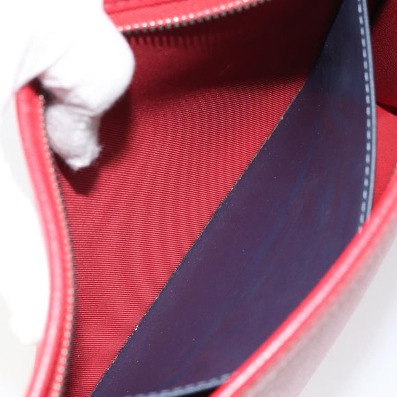 LOUIS VUITTON Taiga Pochette Voyager MM Clutch Bag Red Akajou M63397 Auth 170741