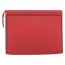 LOUIS VUITTON Taiga Pochette Voyager MM Clutch Bag Red Akajou M63397 Auth 170741-2