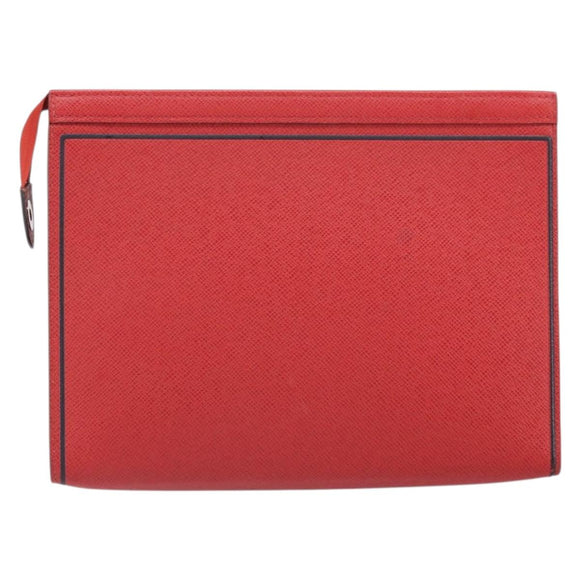 LOUIS VUITTON Taiga Pochette Voyager MM Clutch Bag Red Akajou M63397 Auth 170741