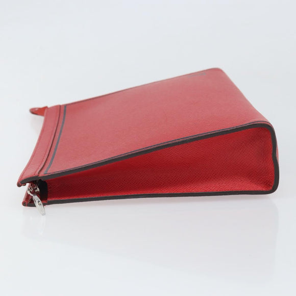 LOUIS VUITTON Taiga Pochette Voyager MM Clutch Bag Red Akajou M63397 Auth 170741