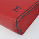 LOUIS VUITTON Taiga Pochette Voyager MM Clutch Bag Red Akajou M63397 Auth 170741-7