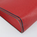 LOUIS VUITTON Taiga Pochette Voyager MM Clutch Bag Red Akajou M63397 Auth 170741-14