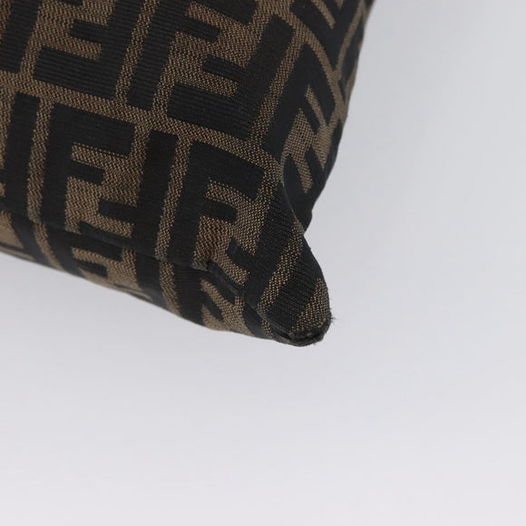 FENDI Zucca Canvas Shoulder Bag Black Brown Auth 170743