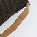 FENDI Zucca Canvas Shoulder Bag Black Brown Auth 170743-7