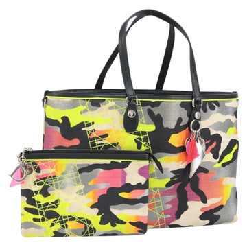 Christian Dior Anselm Lyle Camouflage Bag Canvas Multicolor Silver Auth 170745V