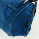 LOEWE Sender Hand Bag Suede Blue Silver Auth 170755-15