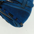 LOEWE Sender Hand Bag Suede Blue Silver Auth 170755-16