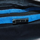 LOEWE Sender Hand Bag Suede Blue Silver Auth 170755-20