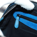 LOEWE Sender Hand Bag Suede Blue Silver Auth 170755-23