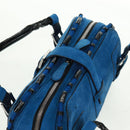LOEWE Sender Hand Bag Suede Blue Silver Auth 170755-6