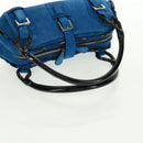 LOEWE Sender Hand Bag Suede Blue Silver Auth 170755-8