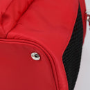 PRADA Pet Bag Pet Carry Nylon 2way Red Silver Auth 170756SAM-12