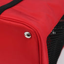 PRADA Pet Bag Pet Carry Nylon 2way Red Silver Auth 170756SAM-14