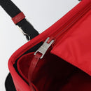 PRADA Pet Bag Pet Carry Nylon 2way Red Silver Auth 170756SAM-17