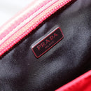 PRADA Pet Bag Pet Carry Nylon 2way Red Silver Auth 170756SAM-20