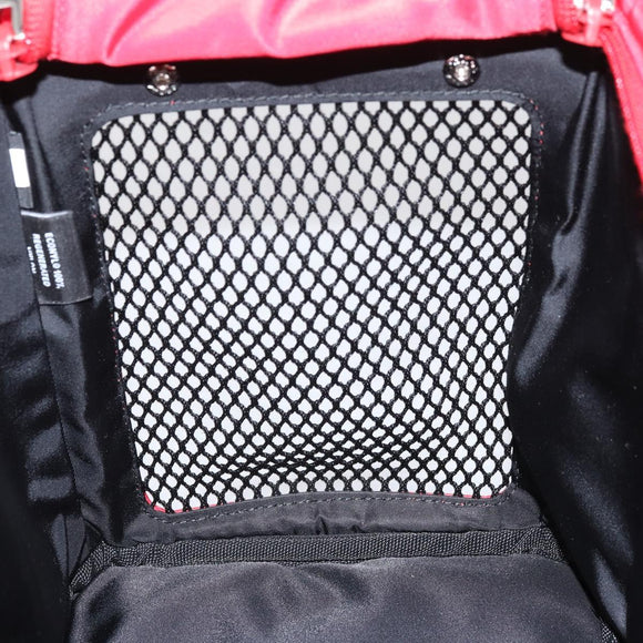 PRADA Pet Bag Pet Carry Nylon 2way Red Silver Auth 170756SAM