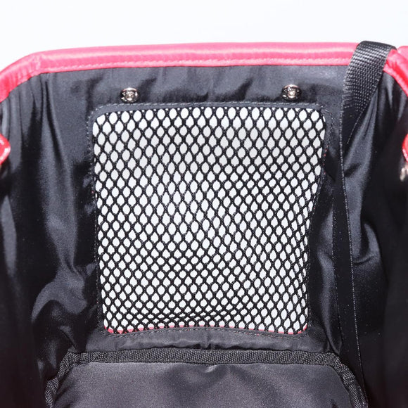PRADA Pet Bag Pet Carry Nylon 2way Red Silver Auth 170756SAM