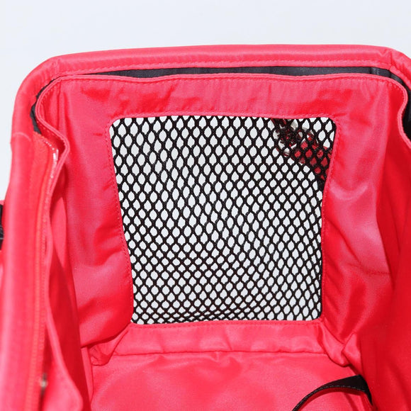 PRADA Pet Bag Pet Carry Nylon 2way Red Silver Auth 170756SAM