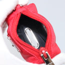 PRADA Pet Bag Pet Carry Nylon 2way Red Silver Auth 170756SAM-33
