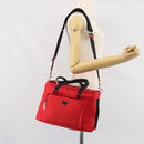 PRADA Pet Bag Pet Carry Nylon 2way Red Silver Auth 170756SAM-36