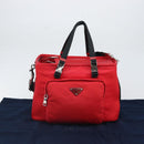 PRADA Pet Bag Pet Carry Nylon 2way Red Silver Auth 170756SAM-37