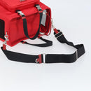 PRADA Pet Bag Pet Carry Nylon 2way Red Silver Auth 170756SAM-9