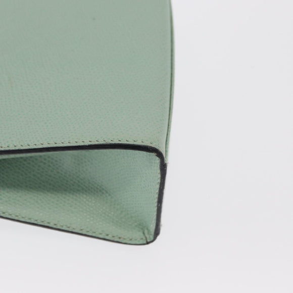 CELINE Hand Bag Leather 2way Green Gold Auth 170757A
