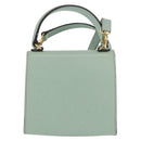 CELINE Hand Bag Leather 2way Green Gold Auth 170757A-2
