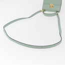 CELINE Hand Bag Leather 2way Green Gold Auth 170757A-7