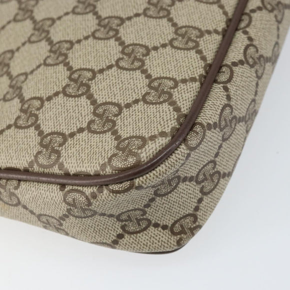 GUCCI GG Supreme Shoulder Bag PVC Beige Gold 97 02 068 Auth 170761