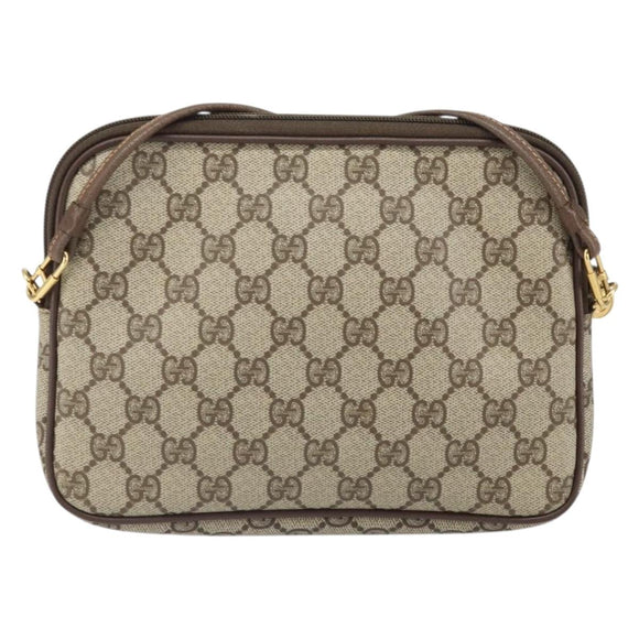 GUCCI GG Supreme Shoulder Bag PVC Beige Gold 97 02 068 Auth 170761