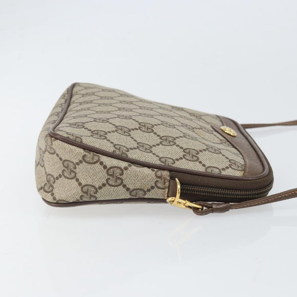 GUCCI GG Supreme Shoulder Bag PVC Beige Gold 97 02 068 Auth 170761