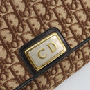 Christian Dior Trotter Canvas Chain Shoulder Bag Brown Gold Auth 170764-14