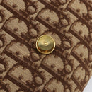 Christian Dior Trotter Canvas Chain Shoulder Bag Brown Gold Auth 170764-17