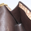 Christian Dior Trotter Canvas Chain Shoulder Bag Brown Gold Auth 170764-21