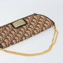 Christian Dior Trotter Canvas Chain Shoulder Bag Brown Gold Auth 170764-6