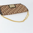 Christian Dior Trotter Canvas Chain Shoulder Bag Brown Gold Auth 170764-7
