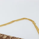Christian Dior Trotter Canvas Chain Shoulder Bag Brown Gold Auth 170764-8