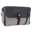 GUCCI GG Supreme Sherry Line Shoulder Bag PVC Navy Gold 904 02 084 Auth 170766-1