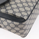 GUCCI GG Supreme Sherry Line Shoulder Bag PVC Navy Gold 904 02 084 Auth 170766-15