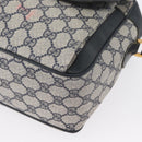 GUCCI GG Supreme Sherry Line Shoulder Bag PVC Navy Gold 904 02 084 Auth 170766-16