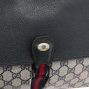 GUCCI GG Supreme Sherry Line Shoulder Bag PVC Navy Gold 904 02 084 Auth 170766-9