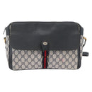 GUCCI GG Supreme Sherry Line Shoulder Bag PVC Navy Gold 904 02 084 Auth 170766-13